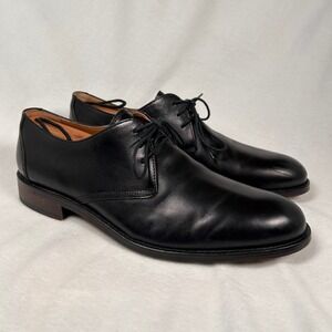 Johnston & Murphy Plain Toe Oxford Dress Shoes Black Leather Men 9.5 M